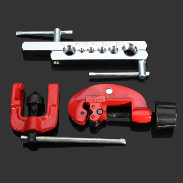 MaxCut 3pc Flaring Tube Cutter Kit - Swaging Tool Set for Refrigeration, ProGrade MCT-3000